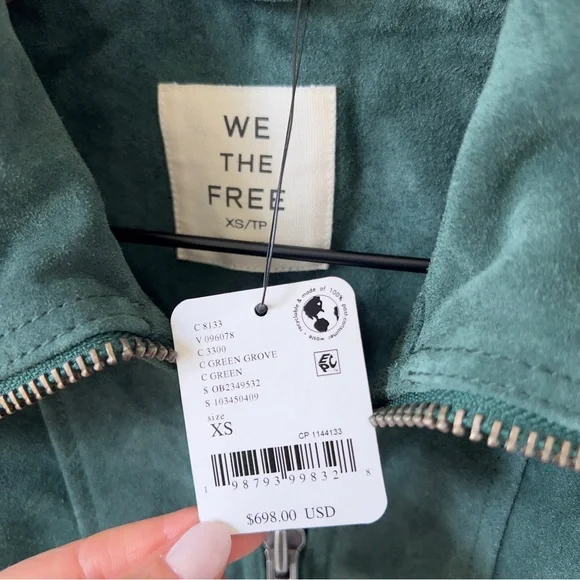 NWT Free People We The Free Desert Moon Suede Jacket in Green Grove - Picture 10 of 10